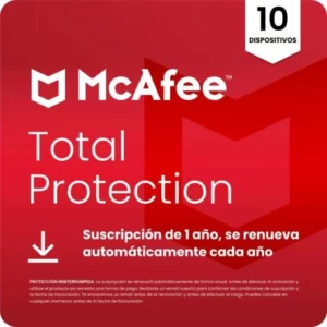 McAfee Total Protection 10 Dispositivos 1 Año Licencia Digital